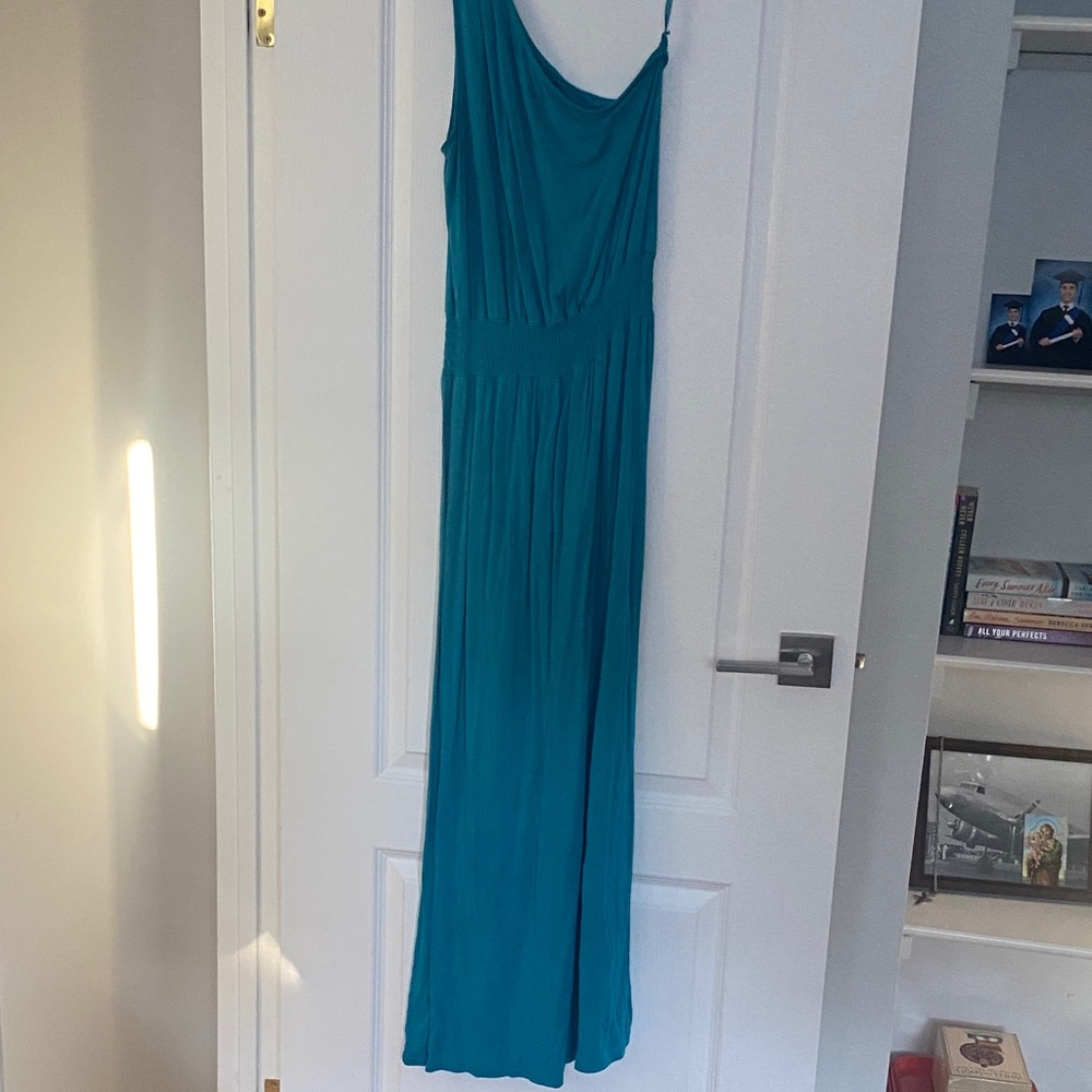 Jacob Teal One Shoulder Dress